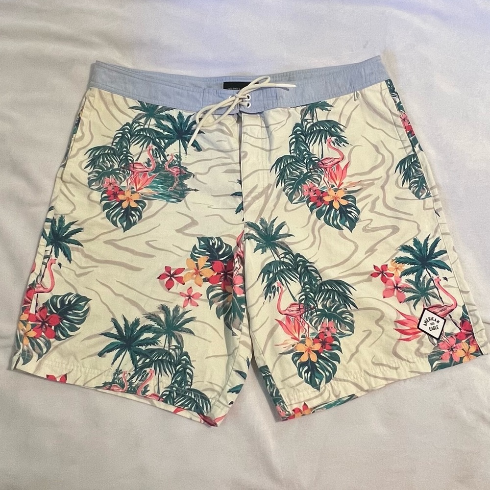 American Eagle Tropical Swim Trunks